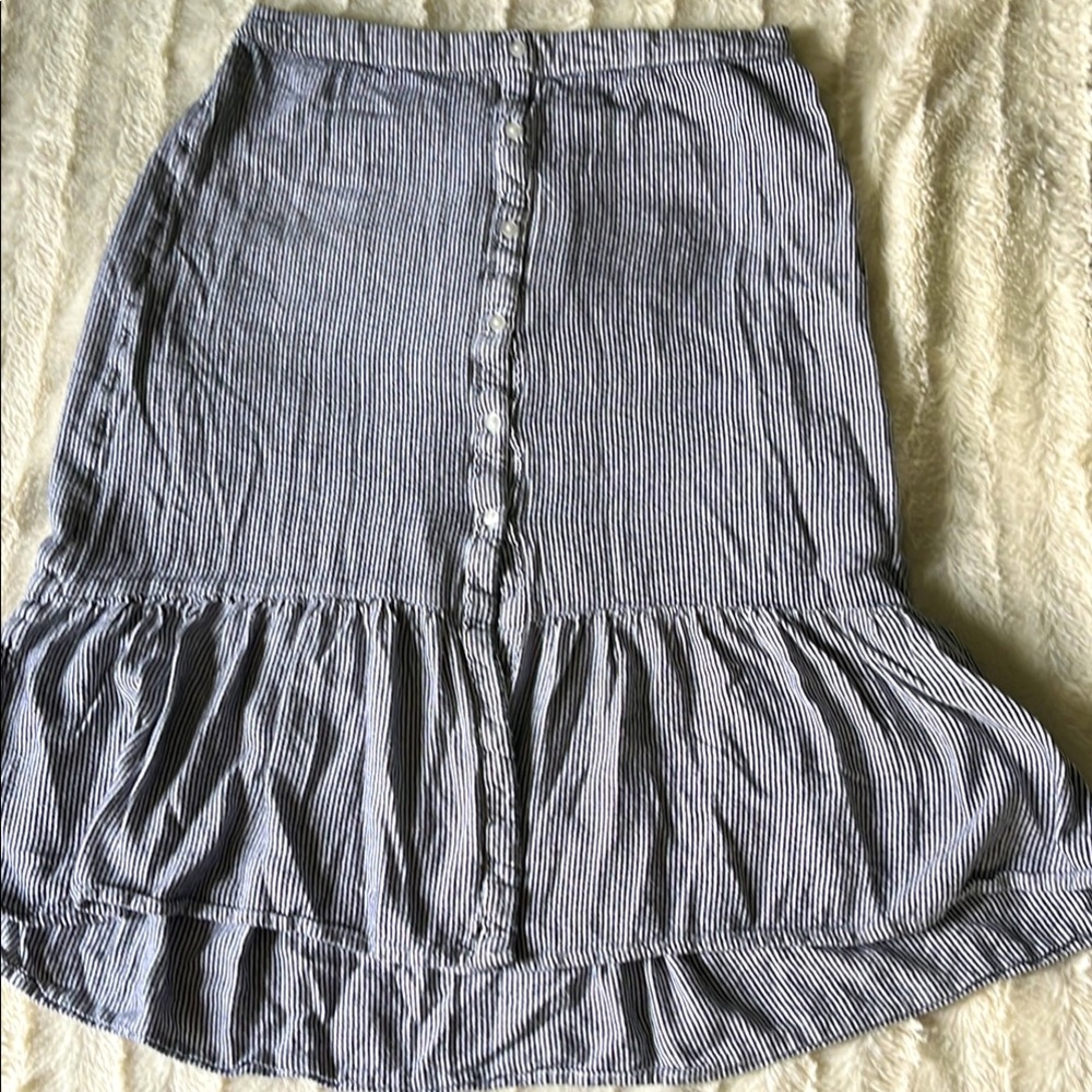 Hollister Blue Striped A-Line Skirt